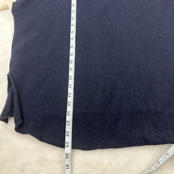 Vince M Short Sleeve Cashmere Sweater Navy Blue Cream Colorblock Minimalist - Picture 8 of 8